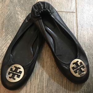 Tory Burch Reva black ballet flats 9.5